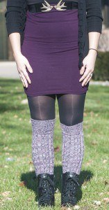 ankle boots with custom knee-high socks
