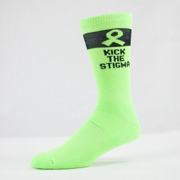 green custom designed marketing crew socks