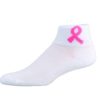 pink breast cancer socks with ribbons for cancer awareness
