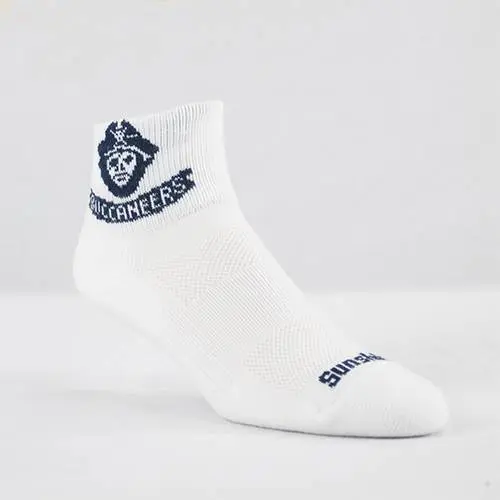 blue and white custom anklet cheer socks