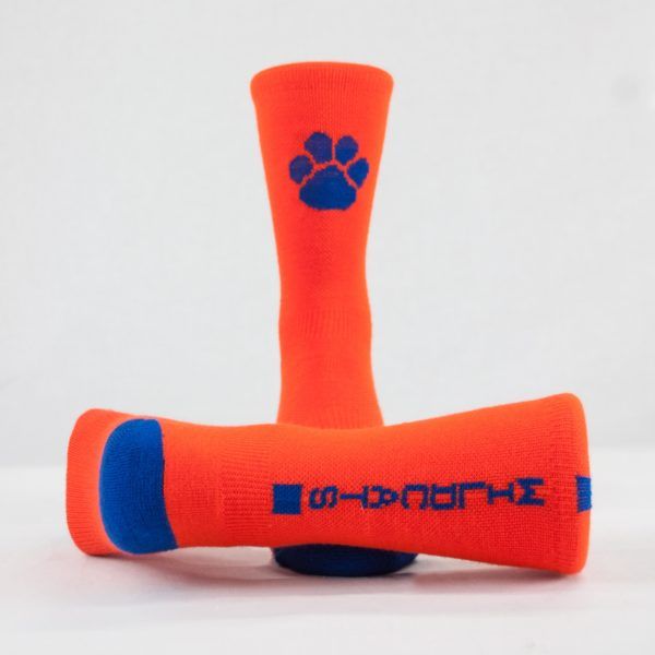 orange custom elite crew socks