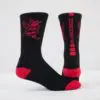 black and red custom elite crew socks