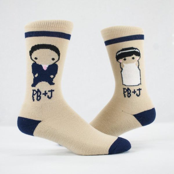 peanut butter and jelly customized marketing crew socks