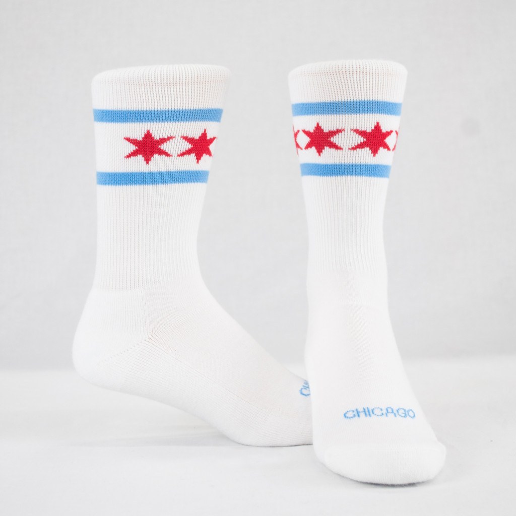 Red, White, and Blue with Stars and stripes custom marketing crew socks