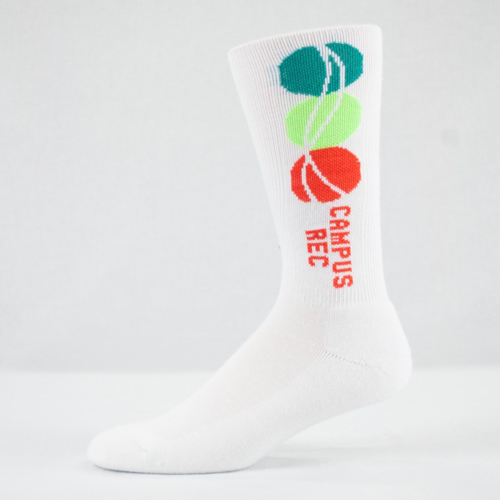 Custom White Marketing Crew socks
