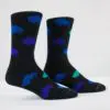 black and blue custom marketing crew socks