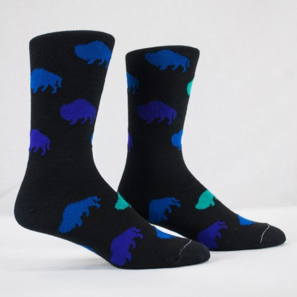 black and blue custom marketing crew socks
