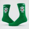 custom marketing crew socks green with robot
