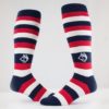 Red, white, and blue striped knee high promotional socks