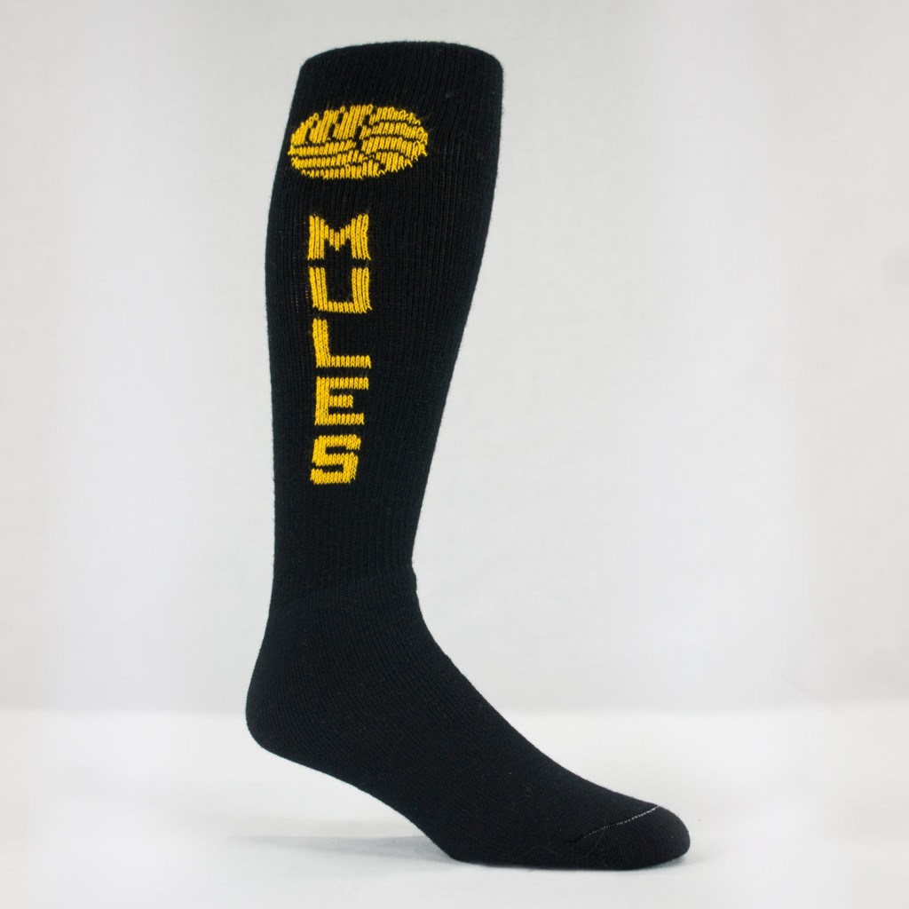 Black and Yellow Mules Custom Volleyball Socks