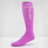 Pink and white camp custom volleyball socks
