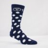 blue and white polka dot custom crew corporate socks