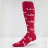 red knee-high custom corporate socks