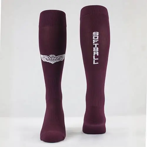 burgundy customized performance knee high softball socks
