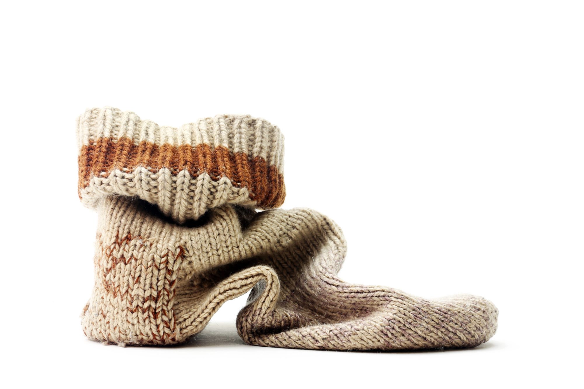 A used sock isolated on white