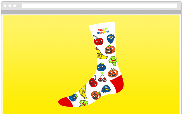 nerd venom custom sock mockup