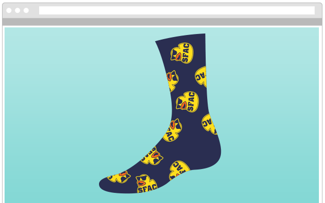 sfac logo custom socks design
