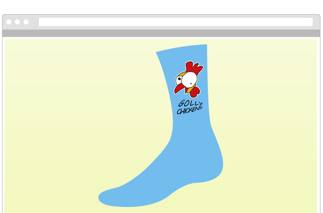 Golly Chickens digital sock