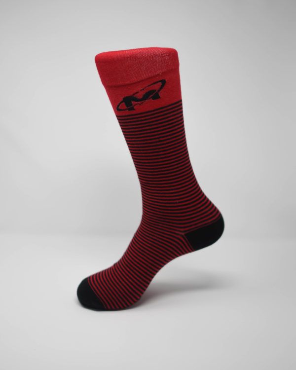 custom logo socks red black stripes logo
