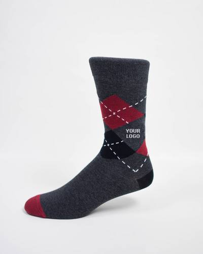 custom argyle logo promotional sock
