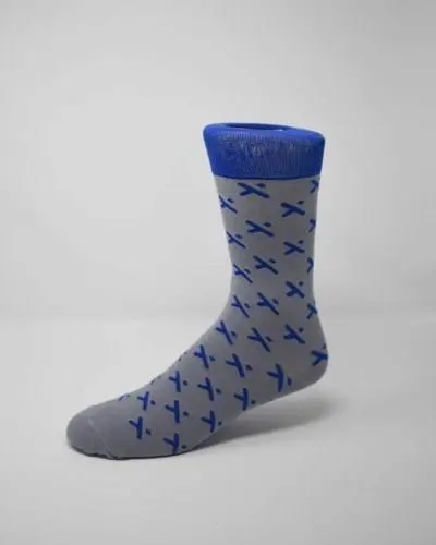 fully custom gray blue socks