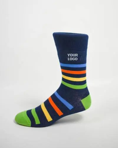 fully custom logo stripes sock