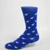 custom blue repeating logo sock