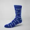 blue white logo sock