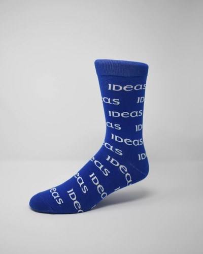 blue white logo sock