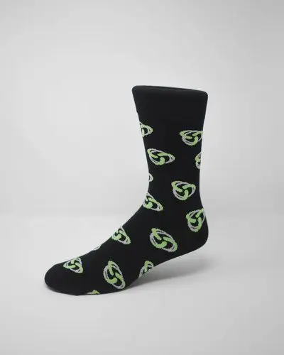 black green logo socks