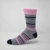 gray pink black stripe socks