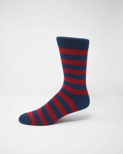 blue red thick stripe socks