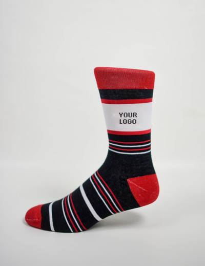 black red white logo socks