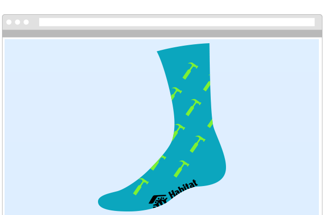Habitat for Humanity custom sock logo design