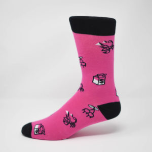 Chaussette personnalisée Example 9 rose et noir
