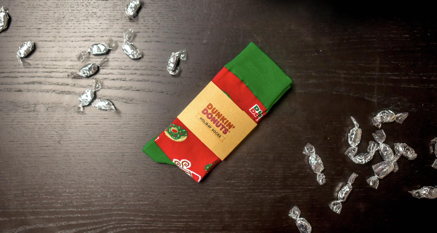 dunkin donuts chaussettes de Noël sur mesure
