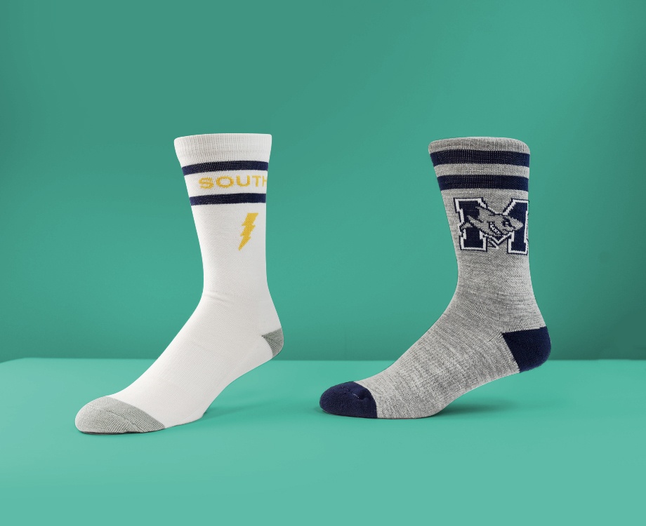 white and grey lacrosse socks