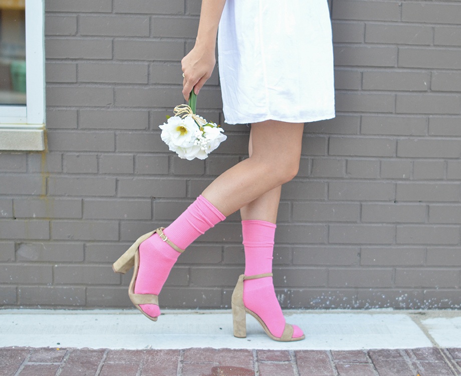 pink bridesmaid socks