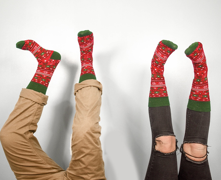 holiday pattern socks