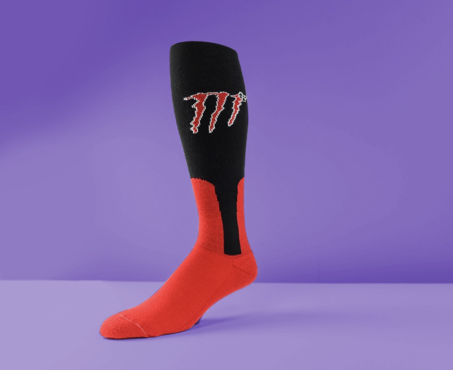 red and black softball socks