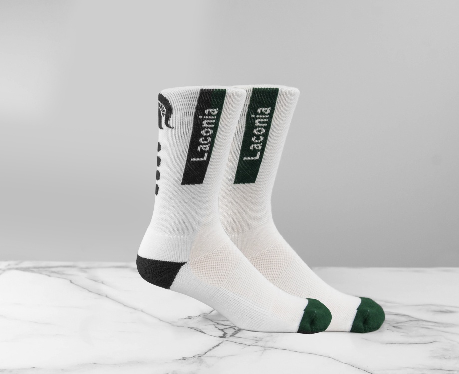 white and green volleyball socks