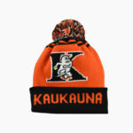 a knit hat with a pom