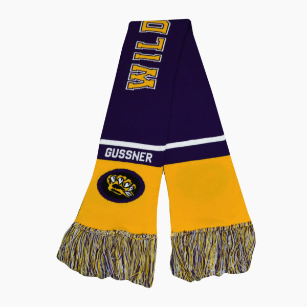 a scarf with a logo on it