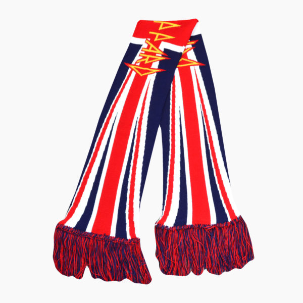 a red white and blue striped scarf