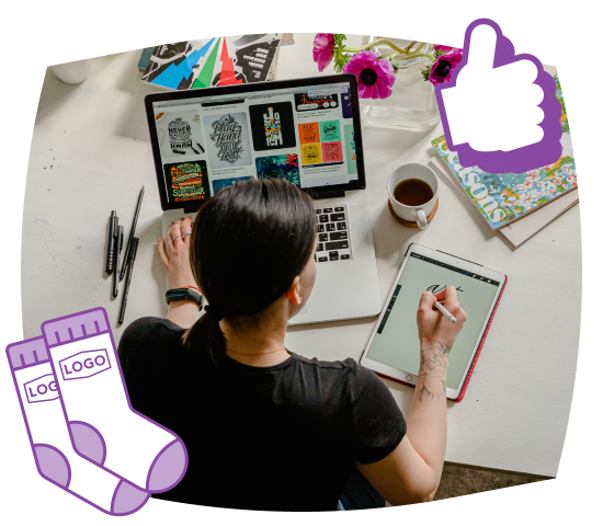 work with a custom sock designer