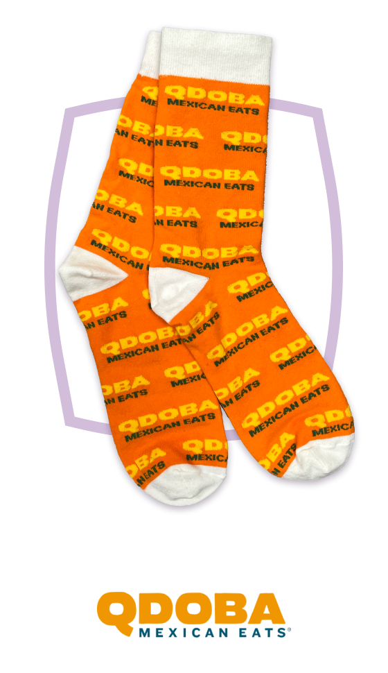Tradeshow Socks | Custom Sock Shop custom Qdoba socks