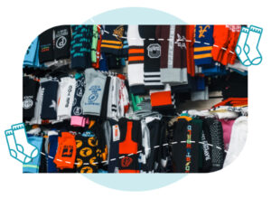 wall of personalized socks