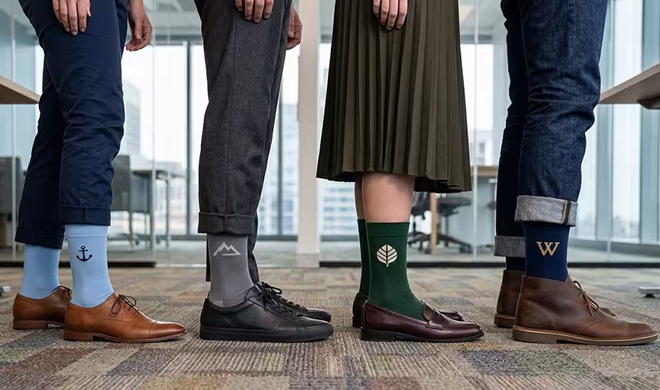 Logo socks with formal shoes