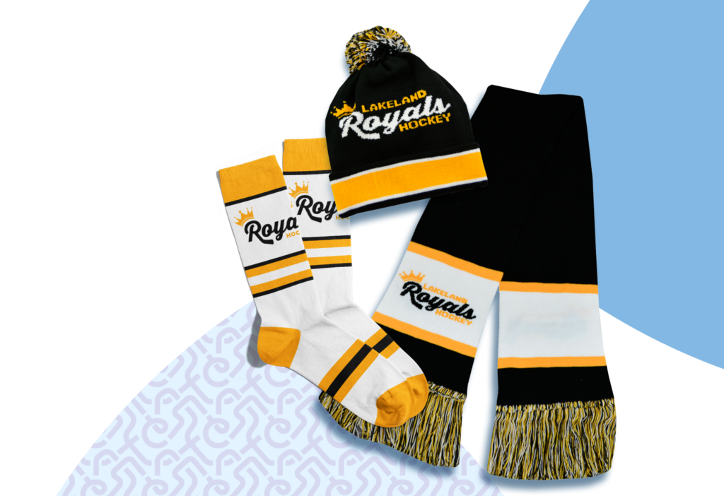 custom beanies, socks, and scarves