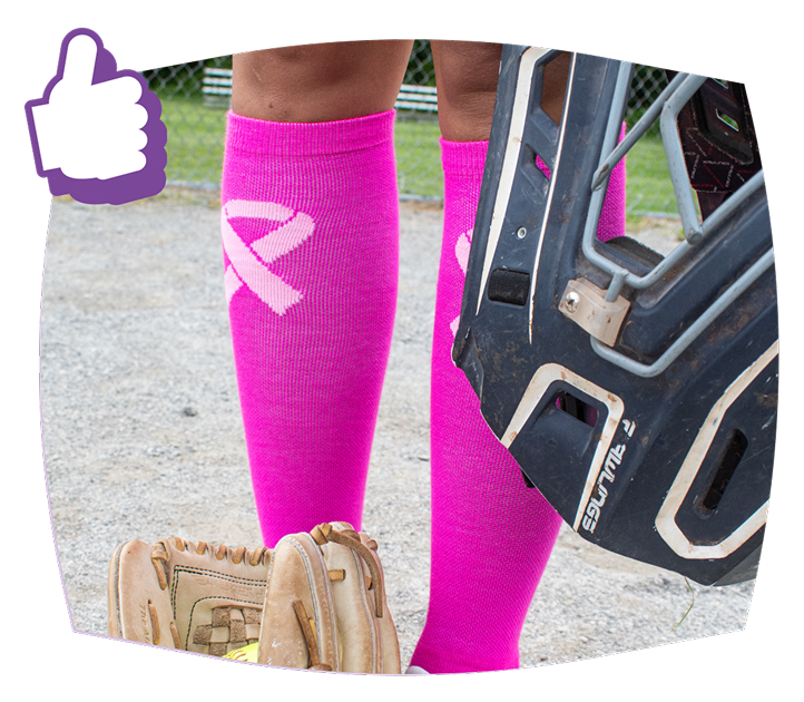 athletic breast cancer awareness socks